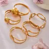 Pulseras de Moda Europeas y Americanas con Cuentas Redondas Grandes, Set de Pulseras de Acero Inoxidable Huecas, Diseño Exagerado y Único, Chapado en Oro de 18 Quilates