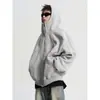 Sudadera cárdigan de diseñador de retazos de moda para otoño e invierno para hombre, estilo American high street, chaqueta sudadera con capucha de corte holgado deconstruida