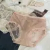 Bragas de Encaje Huecas para Mujer, Puro Deseo Sexy Algodón Satén Entrepierna Cintura Media
