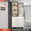 Gabinete de Entrada Frente a la Puerta, Gabinete Divisorio para Sala de Estar, Estantería de Almacenamiento, Gabinete de Almacenamiento de Lujo Ligero, Gabinete de Pantalla para Puerta, Gabinete de Zapatos Integrado