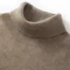 Suéter de cachemira de cuello alto para hombre, color liso, engrosado, adecuado para usar en capas, business casual, camiseta base de punto de corte holgado