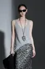 Nuevo Estilo Primavera y Verano Chaleco Cardigan de Punto de Acetato de Gama Alta para Mujer Falda de Caída Relajada Conjunto de Ropa Casual para el Trabajo