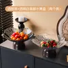 Luxo Leve Estilo Francês Vintage High-End Bandeja de Frutas para Mesa de Centro da Sala de Estar, Prato de Exibição para Frutas Secas e Lanches, Bandeja de Decoração de Casa High-End
