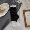 Calcetines de encaje finos de verano para mujer estilo ballet con estribo, calentadores de piernas estilo Miu, calcetines largos blancos para pantorrilla
