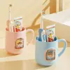 Vaso para Enjuague Bucal Transfronterizo, Vaso para Cepillo de Dientes Infantil Lindo y Atractivo, Vaso para Lavarse para Niños y Niñas, Vaso de Cepillo de Dientes Portátil para Parejas