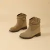 Botas modernas para aumentar la altura para personas menudas, otoño e invierno 2026, botines para aumentar la altura, botas de plataforma plisadas Maillard