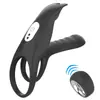 Anillo Vibrador de Bloqueo de Silicona con Control Remoto Zorro Negro para Hombres, Dispositivo Íntimo para Adultos, Disponible al por Mayor y Personalización