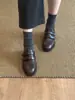 2026 mocassins femininos de couro estilosos e modernos, versáteis, novos para o dia a dia, de fecho de velcro duplo, com salto grosso