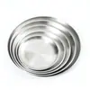 Placa de Barbacoa Estilo Coreano Hecha a Medida para Comercio Exterior Transfronterizo Plato de Cena de Acero Inoxidable 304 Plato Redondo Estilo Ins Plato de Postre Plato para Filete Comida Occidental