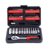 Kit de reparación de automóviles de 59 piezas para mantenimiento del hogar, juego de herramientas de ferretería para reparación de automóviles, una caja de llaves y dados de doble uso