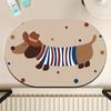 Tapete de Chão Semicircular Dachshund Porta do Banheiro Absorvente Tapete para os Pés Banheiro Vaso Sanitário Tapete Antiderrapante Personalizado de Acordo com Desenhos