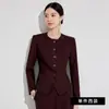 Moda de Primavera y Otoño Cuello Redondo Falda de Paraguas Profesional Traje Adelgazante Salón de Belleza Tienda de Joyería Ropa de Trabajo Atuendo Presentable para Anfitriona
