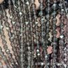 Gelo Natural Obsidiana Fósforo Diamante Recorte Furo Reto Bead Pulseira Colar Semi-acabado Feito à Mão DIY Jóias Acessórios