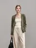 Cárdigan casual verde estilo coreano con protección solar para mujer, chal fino de punto para principios de otoño 10727