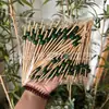 Cuentas Doradas de Madera, Cuentas de Madera Natural, Palillos Decorativos Desechables de Bambú, Palillos para Frutas, Palillos Artísticos de Bambú, Palillos para Cócteles