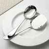 Cuchara Engrosada de Acero Inoxidable con Mango Largo, Cuchara Estilo Occidental, Cuchara Doméstica para Comer y Beber Sopa, Cuchara de Acero Inoxidable 304