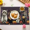 Manteles Individuales Decorativos de la Serie de Halloween Más Vendidos, Tapetes Decorativos de Mesa, Tapetes Drenantes de Cocina Absorbentes de Agua, Secado Rápido, Fácil Cuidado