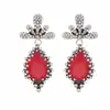 Pendientes retro dorados antiguos ZA, resina irregular incrustada con pedrería, pendientes colgantes largos con un estilo moderno, estilo popular para mujer