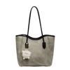 Bolsa Tote Casual de Grande Capacidade Feminina Nova Primavera e Verão 2025 Bolsa de Ombro de Alta Qualidade para Estudante Bolsa para Aula e Trabalho