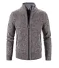 Suéter de Otoño e Invierno Ropa para Personas de Mediana Edad y Mayores Chaqueta Cardigan de Punto Grueso con Forro Polar de Manga Larga acanalado