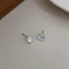 Pendientes de plata de ley S925 con piedra lunar para mujer, diseño de nicho, pendientes pequeños y lindos, accesorios, sin molestias al dormir