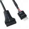 Cabo Adaptador USB 3.0 para USB 2.0 para Placa-Mã - Cabeça de 20 Pinos Rotativa 9 Pinos Macho Conector Interno Conversor - Cabo de Dados de 15 Centímetros