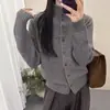 Estilo Coreano Otoño e Invierno Nuevo Estilo Cuello Alto Holgado Estilo Perezoso Aspecto Adelgazante Chaqueta Cardigan Tejida Femenino Color Sólido Versátil Suéter
