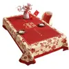 Mantel de boda, mantel de comedor rojo, tela decorativa para celebración de compromiso y recién casados, mantel para mesa de centro con personaje "feliz" que realza la atmósfera de la sala de estar