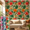 Impressão UV Adesivo de Parede Autoadesivo Flor de Hibisco Tropical Folhas Fundo de Parede para Casa Personalização por Imagem Atacado