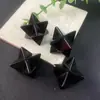 Venda Quente Transfronteiriça Ornamentos Merkaba de Pedra de Cristal Natural Quadrado 25*25mm Pedra Nua Satélite Acessórios para Joias DIY