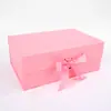 Caja Plegable de una Pieza con Lazo Disponible, Caja de Regalo de Empaque Portátil con Tapa abatible y Cierre magnético, Caja Vacía para Regalo de Cumpleaños, Caja de Papel