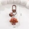Chaveiro Brinquedo Comida Pão Simulação Desenho Animado Fofo Pingente de Alto Valor DIY Mochila de Estudante Miçangas Perler Acessórios Decorativos