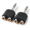 Adaptador de conversión macho estéreo de 6.35 a hembra Lotus para micrófono/cabezal de conversión de audio/cabezal doble Lotus