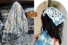 Vestido artístico azul tie-dye hecho a mano de Radix Isatidis de planta pura original, sobrecapas exteriores protectoras solares