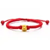 Pulsera DIY de Cuentas de la Suerte Retro Bolsa de la Suerte Año del Zodiaco Buena Suerte Pulsera de Cuerda Roja Joyería Bañada en Oro de 18 Quilates Accesorios Venta al por Mayor