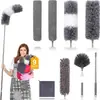 Plumero Transfronterizo para Eliminación de Polvo y Limpieza del Hogar, Mango Extensible, Adsorción Electrostática de Polvo, Versión Extendida para Limpieza General