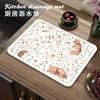 Alfombrilla Secadora para Vajilla de Dibujos Animados Mesa de Té Juego de Té Alfombrilla Aislante Térmico para Barra Alfombrilla Absorbente de Agua para Desagüe de Cocina Taza