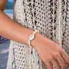 Pulsera de Verano Estilo Bohemio Nuevo Transfronterizo con Conchas Naturales, Turquesa, Estrella de Mar, Tejida a Mano para Vacaciones en la Playa