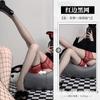 Fans de la noche calcetines de red sexy de tirantes para mujer medias negras de seda por encima de la rodilla de encaje de malla medias sexy tentación de entrepierna abierta 3406