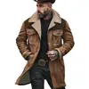 En Stock Chaqueta para Hombre Europea y Americana Otoño e Invierno 2025 Chaqueta Transfronteriza de Ante con Bloques de Color Amazon Abrigo con Cremallera y Múltiples Bolsillos