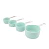 Conjunto de copo medidor colher medidora ferramenta de confeitaria cabo de aço inoxidável copo medidor de plástico colher medidora conjunto de 8 peças colher de tempero colher para leite em pó