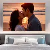 Beijo Íntimo Casal Sexy Ambíguo Adesivo de Cabeceira Pôster B&B Hotel Quarto Mural Decorativo Arte Pintura