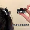 Pinza para el pelo de chica dulce linda de malla con lazo, perla y pedrería, para flequillo y media coleta