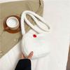 Bolso tipo cubo de lana para otoño e invierno para mujer 2024 nuevo nicho hombro bandolera color sólido felpa bolso para teléfono móvil