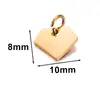 Acero inoxidable pulido etiqueta pequeña corazón redondo ovalado rectangular forma de diamante DIY collar pulsera colgante de cola