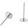 Monturas de Pendientes de Perla Todo Plata, Accesorios para Pendientes de Cabeza Plana, Componentes de Joyería Hecha a Mano para DIY, Accesorios de Joyería de Plata