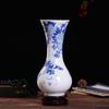 Cerâmica Jingdezhen Pintada à Mão Azul Vasos Decorativos Ornamentos Sala de Estar Chinesa Arranjo de Flores Antigo Armário de Vinho Doméstico Porcelana Azul e Branca