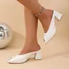 Pantuflas de Tacón Grueso y Punta Cerrada, Adelgazantes y Versátiles, Nuevo Estilo de Comercio Exterior Verano 2026, Zapatos de Mujer Modernos sin Cordones y Punta Abierta