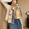 Bufanda Gruesa Cálida Estilo Yifei 2026 para Mujer, Chal de Cachemira Sintética, Bufanda de Doble Uso Dopamina con Cinta