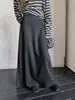 4275 # Falda Gruesa Sin Cintura de Lin Mumu, Falda Media Gruesa de Acetato de Seda que Mejora la Atmósfera
